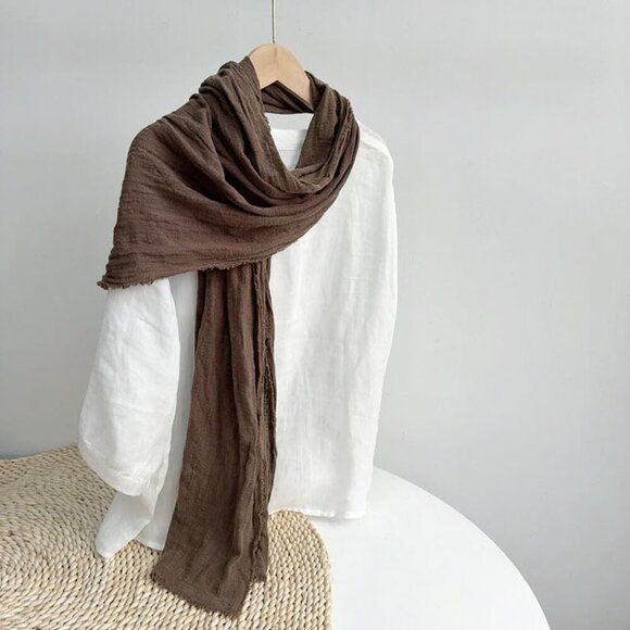 Luxurious Cotton Scarf Wrap for Men & Women - Lightweight & Breathable Style - Picture 2 of 9